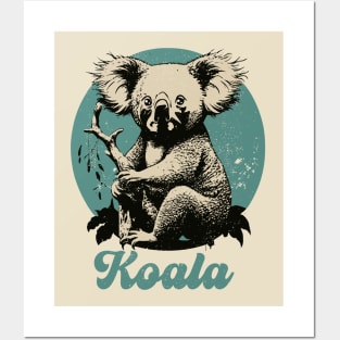 Retro Vintage Australian Koala Posters and Art